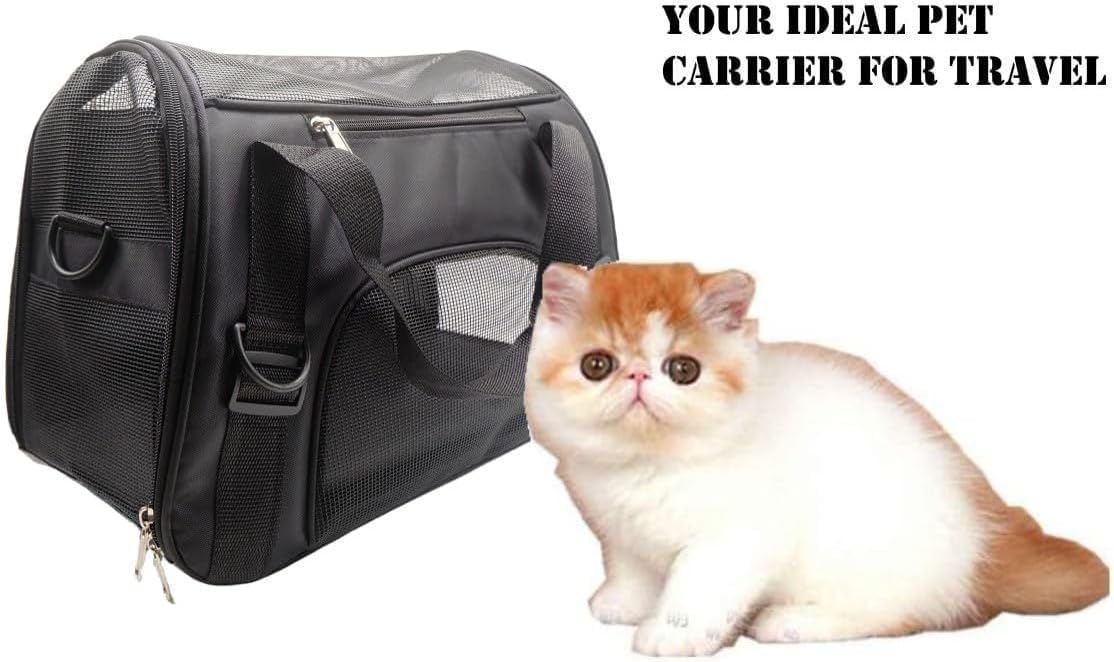 ZaneSun Cat Carrier,Soft-Sided Pet Travel Carrier for Cats,Dogs Puppy Comfort Portable Foldable Pet Bag Airline Approved (Small Rosered)