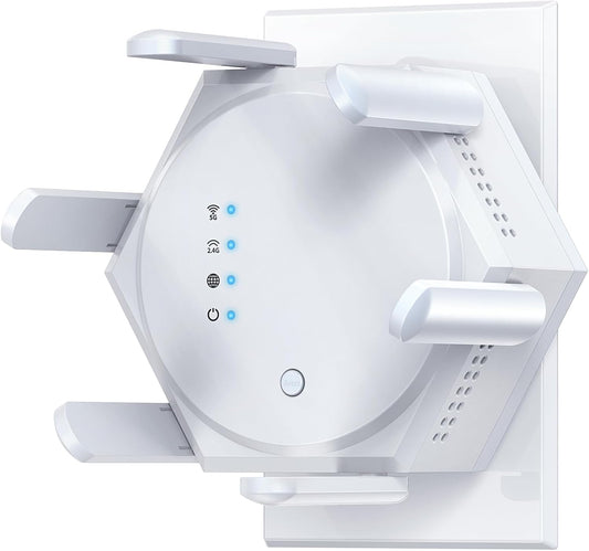 1200Mbps WiFi Extender,WiFi Repeater, WiFi Booster, Covers Up to 12880 Sq.ft and 60 Devices, Internet Booster,Dual Band 5.8GHz&2.4GHz with Ethernet Port for Large Home Office