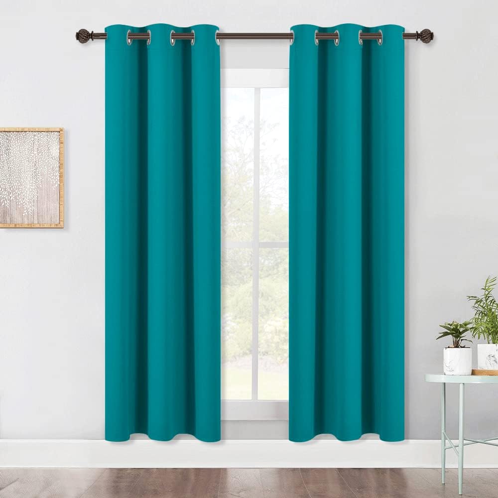 NICETOWN Blackout Curtains 2 Panels for Bedroom- Thermal Insulated Grommet Blackout Curtains 63 Inches Long for Living Room/Kitchen Rideaux occultants (2 Panels, W42 x L63 -Inch,Grey) - PuriLite