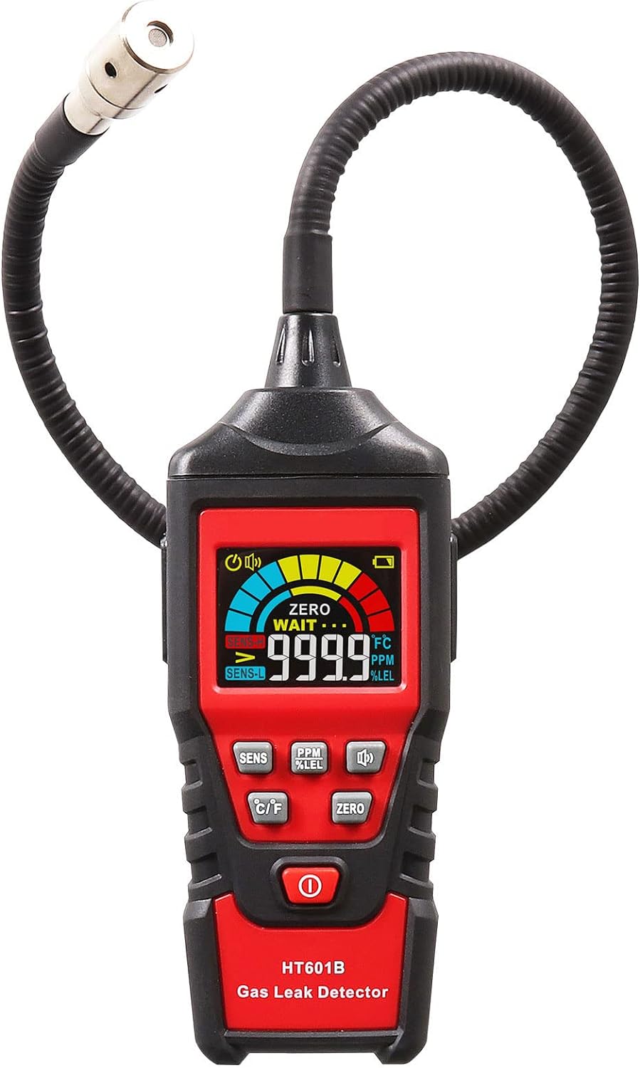 Gas Leak Detector, Portable Combustible Gas Detector, Gas Sniffer for Flammable Natural Gas Acetone Propane Benzene Ethanol Gasoline Methane LPG in RV or Home, 9999 PPM 20% LEL with LCD Color Display