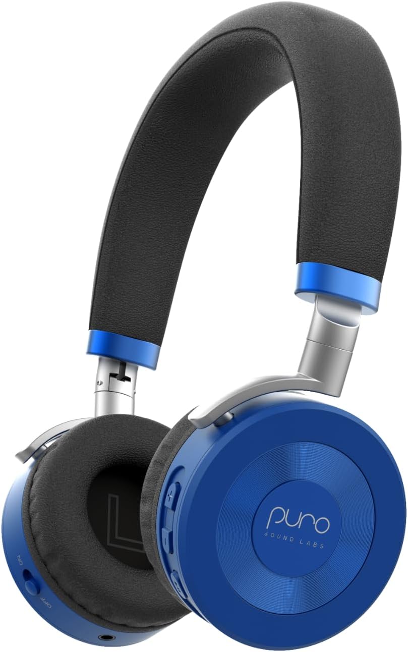 JuniorJam Plus Volume Limiting Headphones for Kids, Foldable & Adjustable Bluetooth Headphones, 22-Hour Battery Life USB-C Charging (Black)