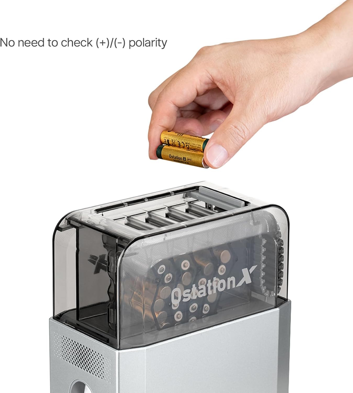 OLIGHT Ostation X 3-in-1 Smart Battery Charger with Charging Testing & Storage, Exclusively for 36 AAA Ni-MH Batteries, No Polarity Check Needed, Bad Battery Detection, App Monitoring (Grey)