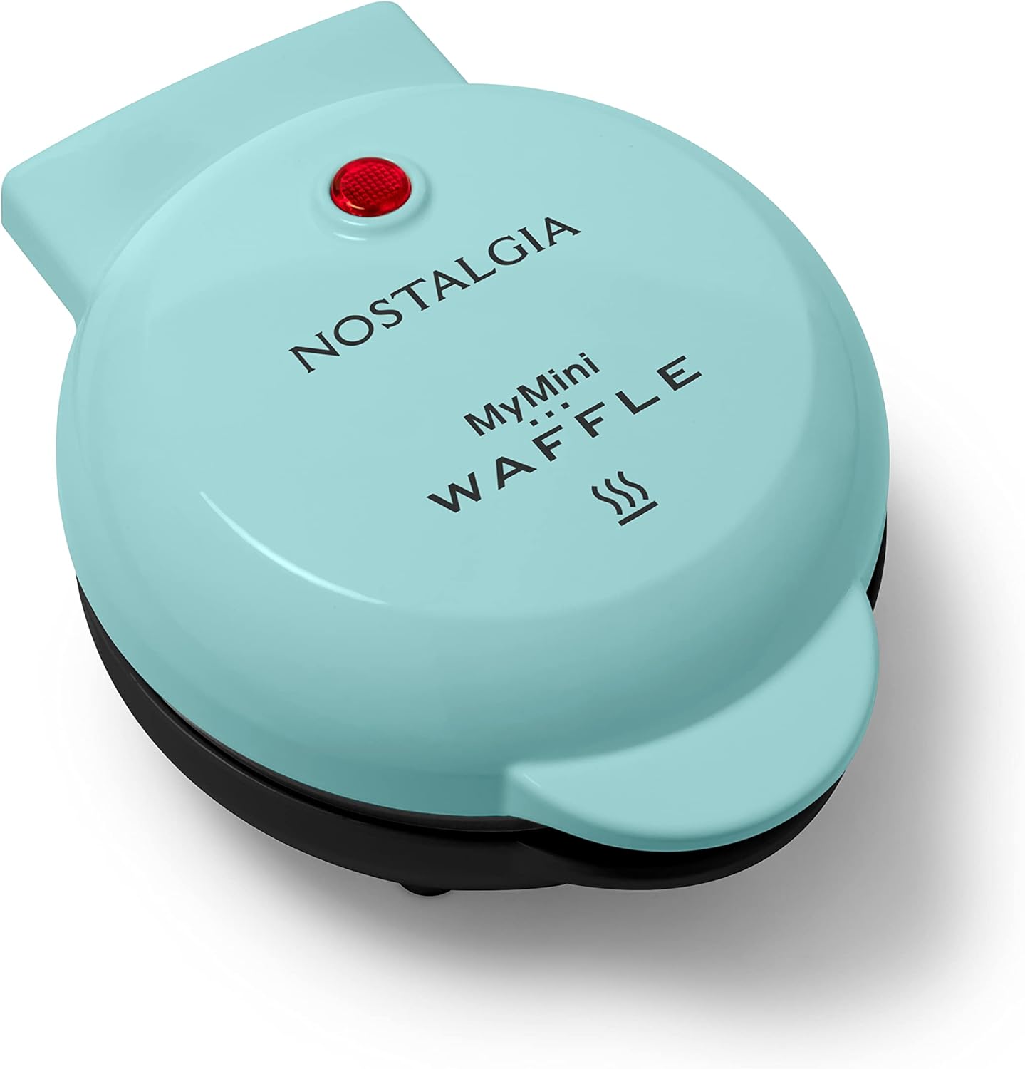 Nostalgia MyMini Personal Electric Waffle Maker, 5-Inch Cooking Surface, Waffle Iron for Hash Browns, French Toast, Grilled Cheese, Quesadilla, Brownies, Cookies, Aqua
