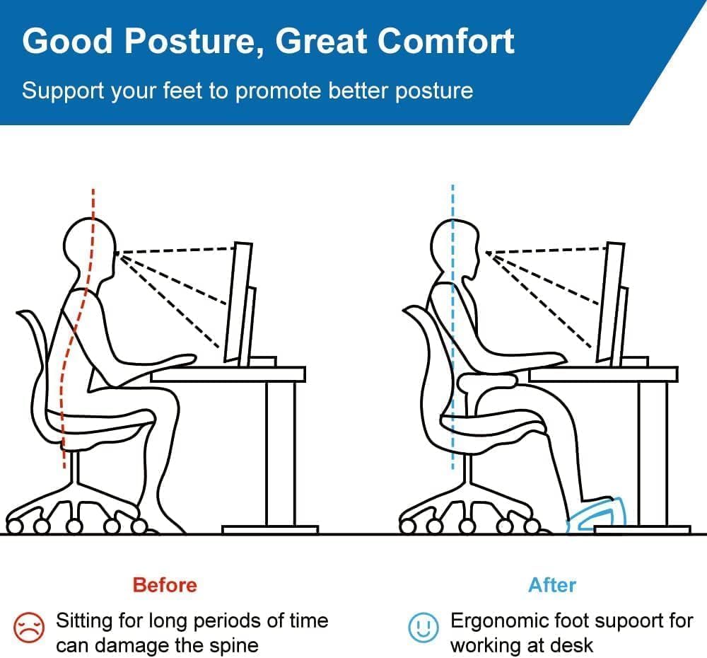 Purilite Select Adjustable Under Desk Footrest