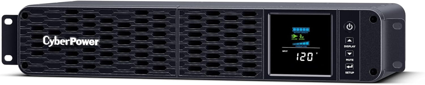 CyberPower CP1500PFCLCD PFC Sinewave UPS System, 1500VA/1000W, 12 Outlets, AVR, Mini Tower, Black