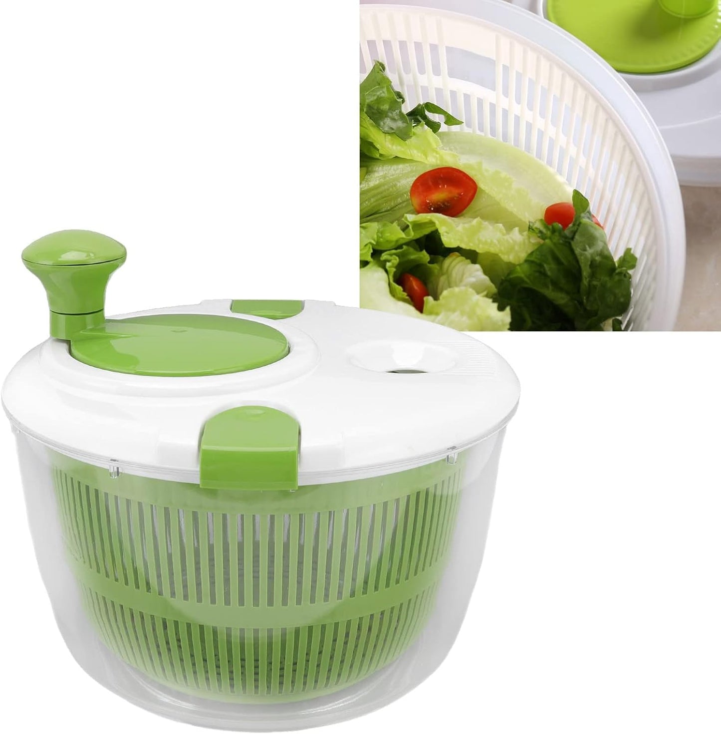 QANYEGN Salad Spinner, Hand Cranking Vegetable Spinner, Multifunctional Lettuce Greens Dryer, for Kitchen Tool