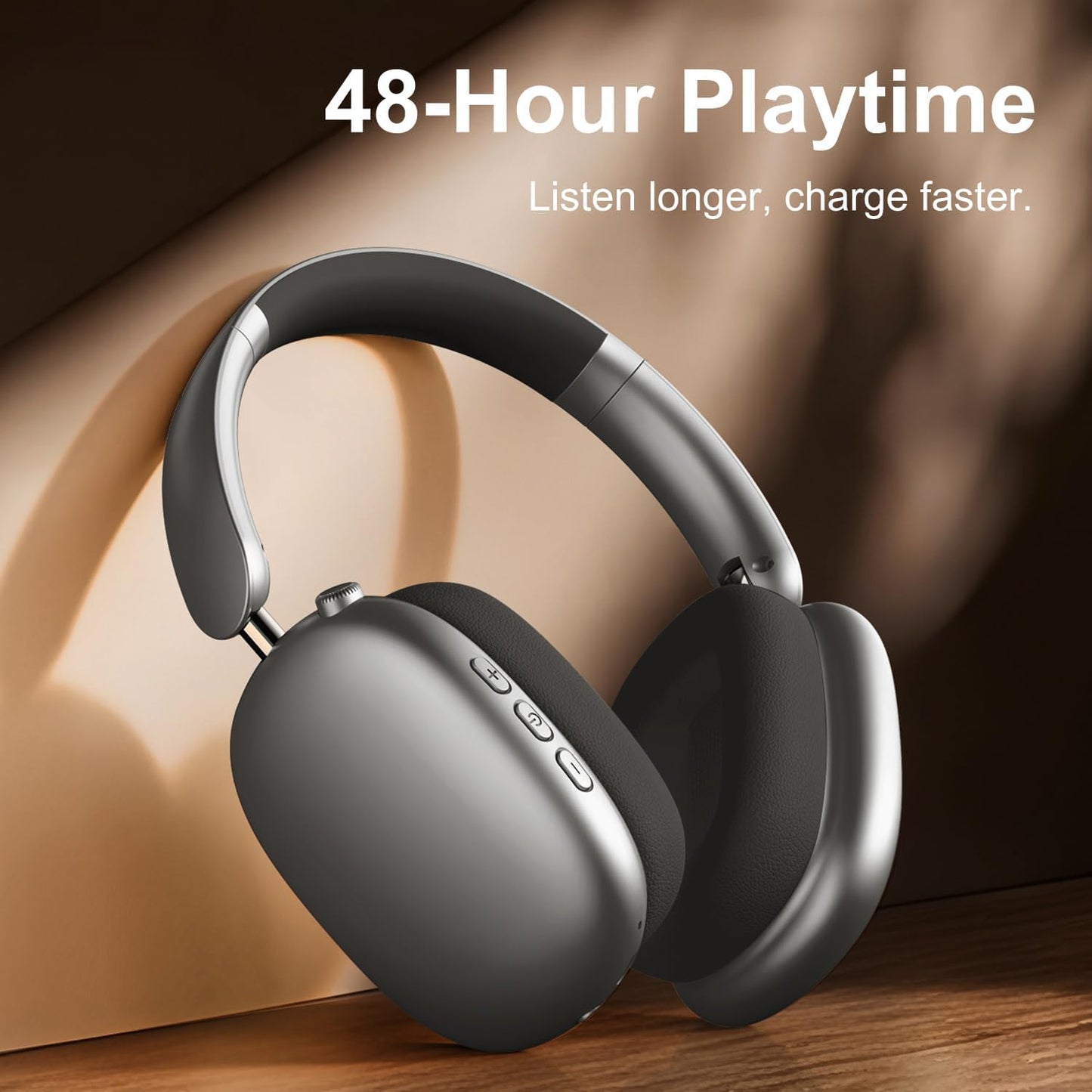 Wentronic Y01 Wireless Over Ear Headphones, Noise Canceling Bluetooth 5.3 Headphones with Microphones,Hi-Res Audio,48H Playtime,Foldable,Breathable Soft Earpads for iOS/Android/Samsung/PC-Green