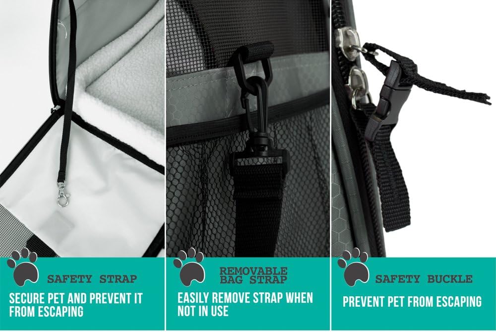 Premium Airline Approved Soft-Sided Pet Travel Carrier by PetAmi | Ventilated, Comfortable Design with Safety Features | Perfect For Plane or Car | Ideal for Small to Medium Sized Cats, Dogs, and Pets