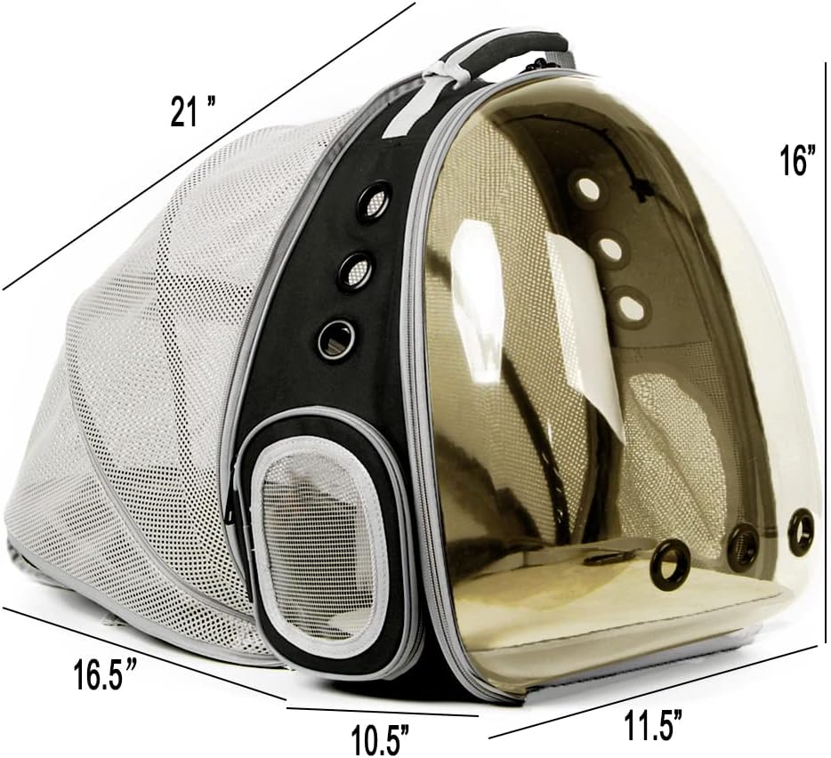 WEVONIGU Front Expandable Cat Backpack Carrier,Fit up to 16 lbs,Pet Carrier Backpack,Space Capsule Astronaut Bubble Window Bag,Cats and Puppies,Airline-Approved,Designed for Travel,Hiking,Walking