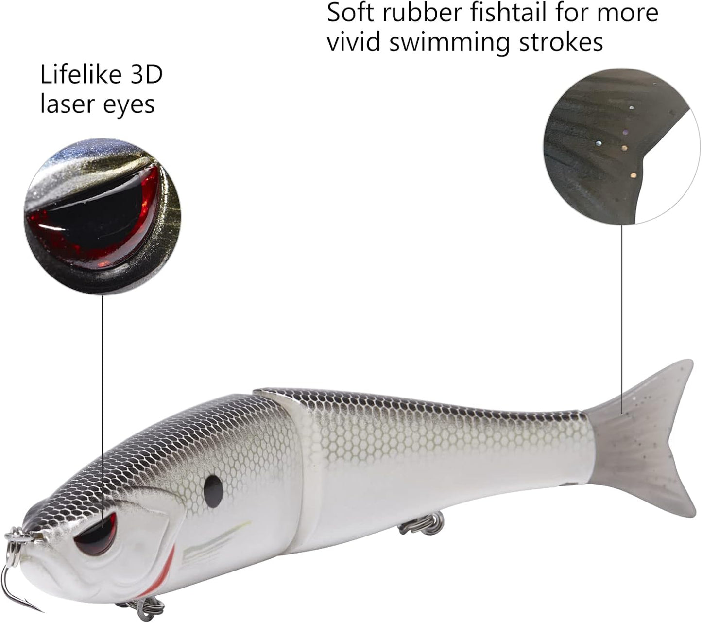 Bassdash SwimShad Glide Baits Jointed Swimbait Bass Pike Salmon Trout Muskie Fishing Lure