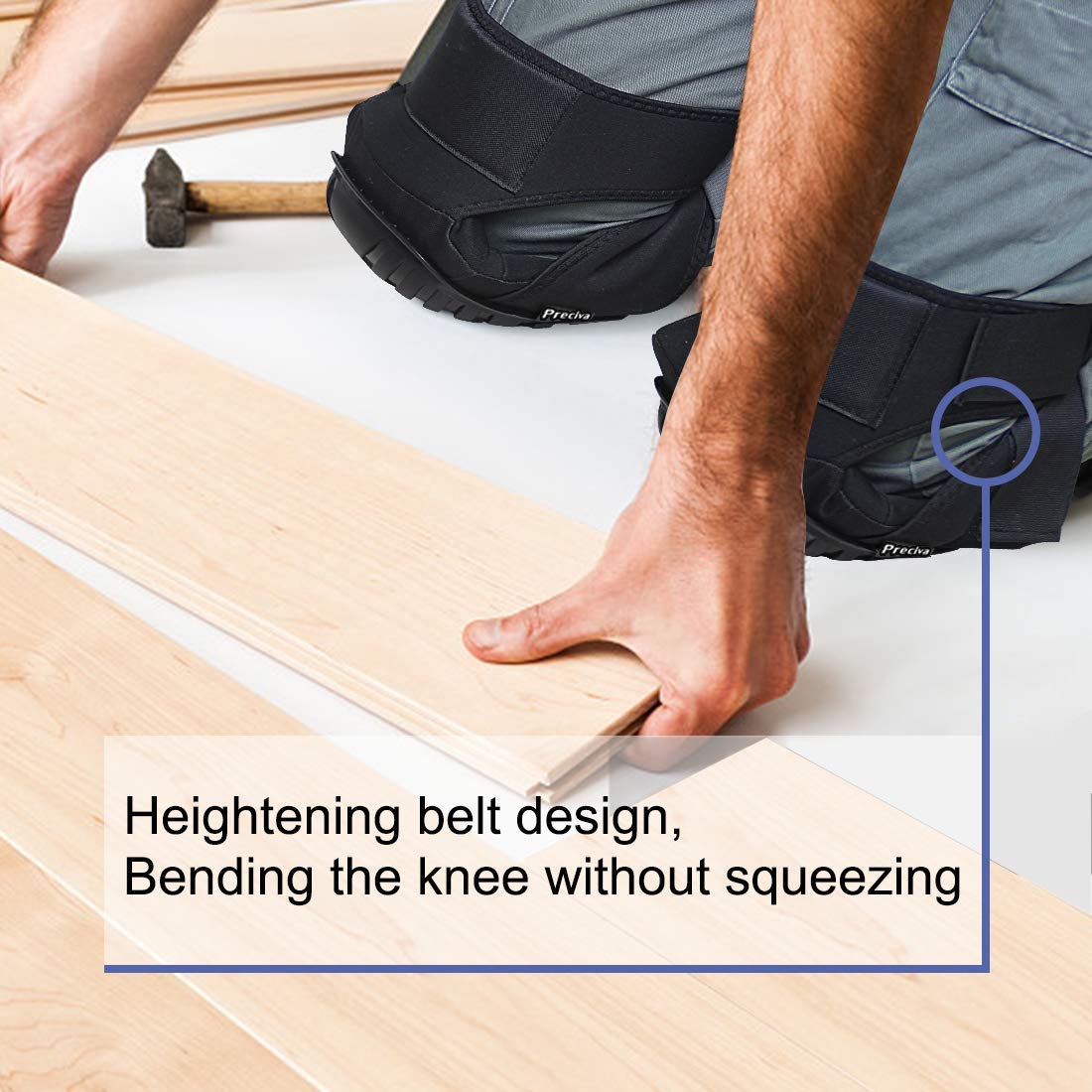 Knee Pads, Preciva Professional Gel Knee Pads for Work, Heavy Duty High Anti-Slip Straps and Double Gel Cushion Foam Padding Construction Tool Kneepads - Cleaning, Flooring, Gardening