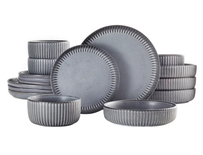 Maison Neuve Windsor Stoneware Dinnerware Set, 16-piece - PuriLite