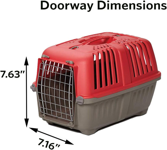 MidWest Homes for Pets Pet Carrier: Hard-Sided Dog Carrier, Cat Carrier, Small Animal Carrier in Red| Inside Dims 17.91L x 11.5W x 12H & Suitable for Tiny Dog Breeds - PuriLite