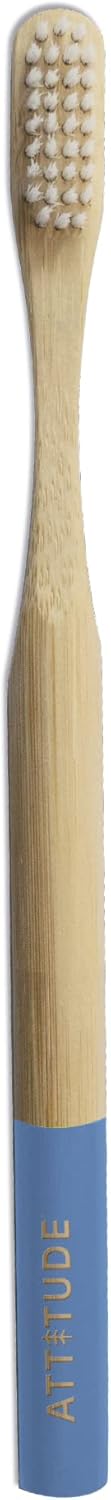 ATTITUDE Bamboo Toothbrush, Blue, 1 Count