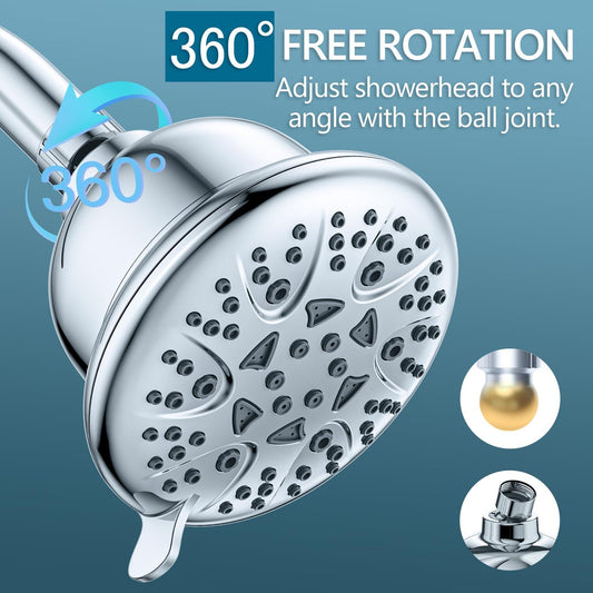 Filtered Shower Head – High Pressure 22-Stage Hard Water Filter Showerhead with 7 Spray Modes, Chlorine & Heavy Metal Removal - PuriLite