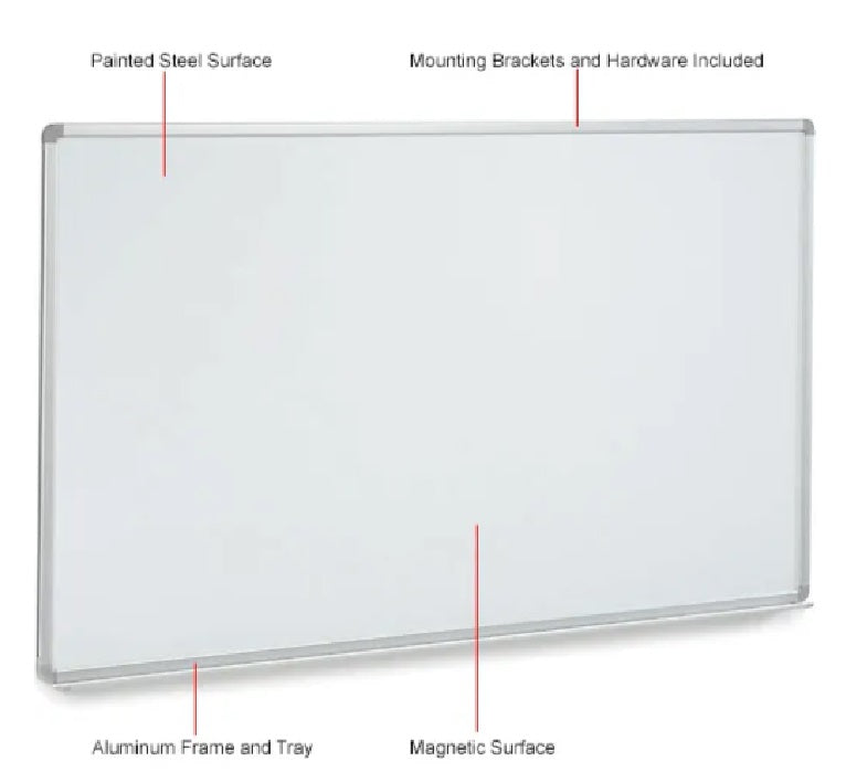Global Industrial™ Magnetic Whiteboard - 96"W x 48"H - Steel Surface - Pack of 2