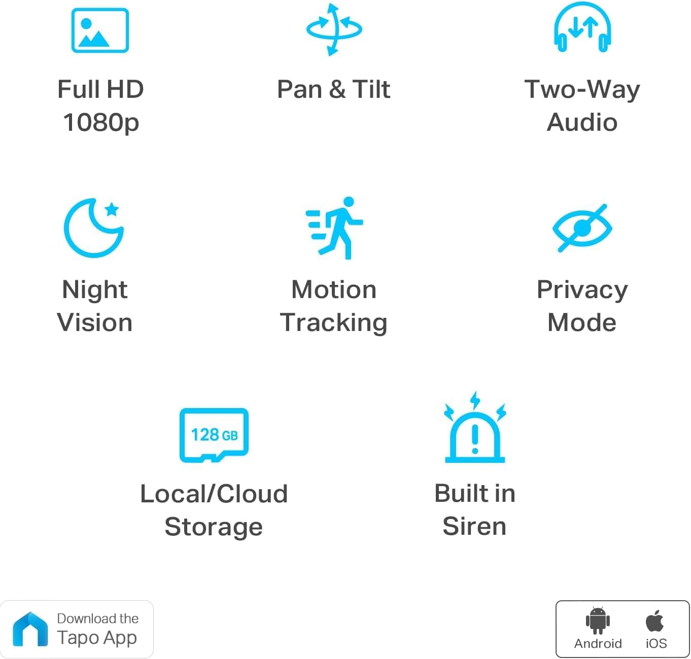 TP-Link Tapo 2K Pan/Tilt Indoor Security WiFi Camera, Baby & Pet Camera w/ 360° Motion Tracking, 2-Way Audio, Night Vision, Cloud & Local Storage (Up to 256 GB), Works w/Alexa & Google (Tapo C210)