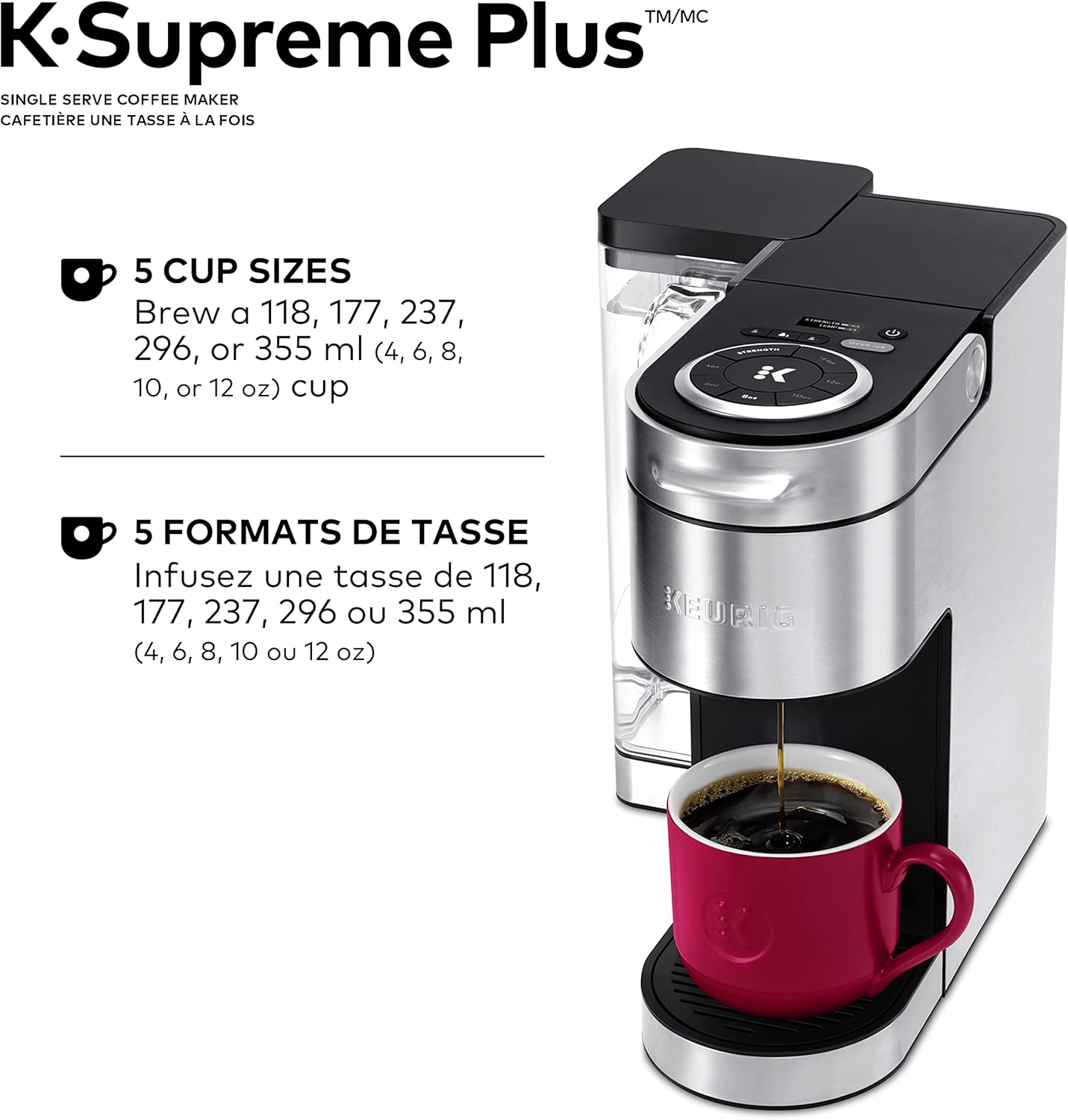 Keurig K-Supreme Plus Single Serve K-Cup Pod Coffee Maker, With Stainless Steel And MultiStream Technology, Silver