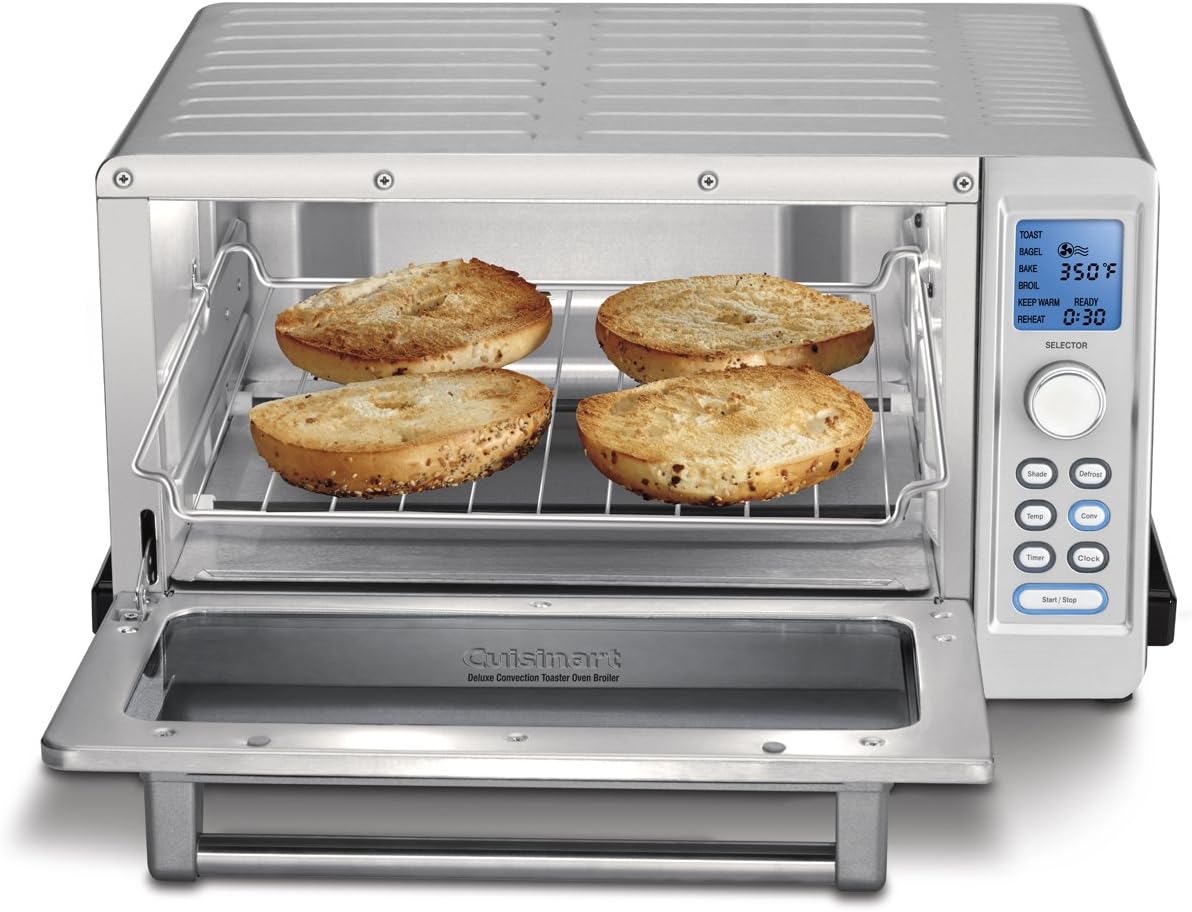 Cuisinart Deluxe Convection Toaster Oven Broiler, 9 Cooking Functions, 1800W, Brushed Silver (TOB-135NC)
