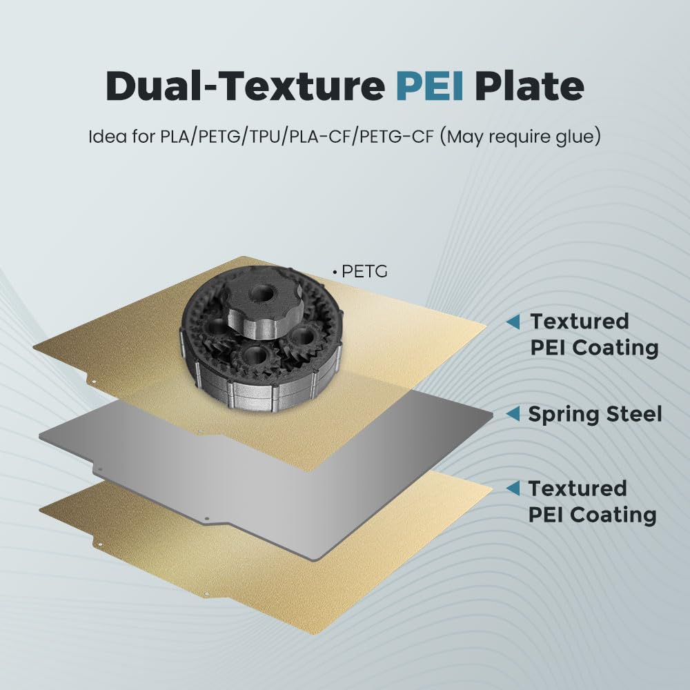 FLASHFORGE Adventurer 5M 3D Printer PEI Painting Sheet, Original Magnetic Flexible Dual-Texture PEI Coating Plate for PLA/PETG/TPU/PLA-CF/PETG-CF Printing