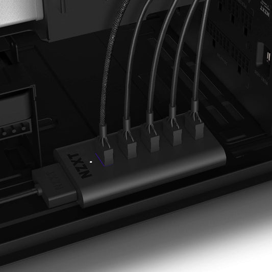 NZXT Internal USB Hub 3 - AC-IUSBH-M3-4 Internal USB 2.0 Ports - 3M Dual Lock Tapes - Magnetic Body - Plug and Play - PuriLite