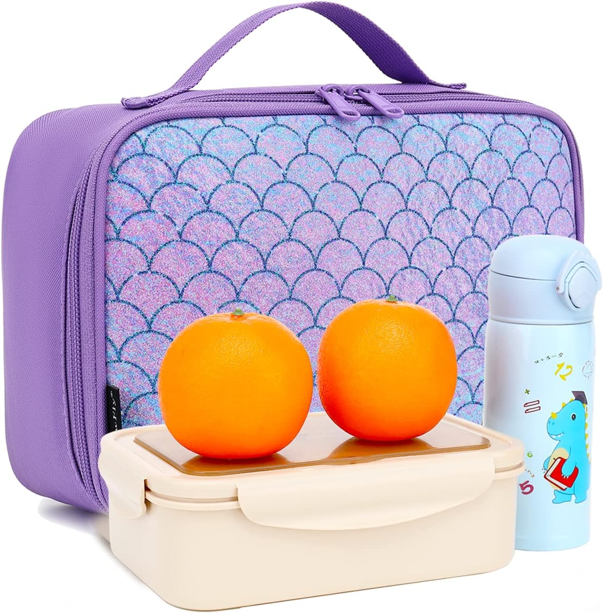 FlowFly Kids Lunch Box Insulated Soft Bag Mini Cooler Back to School Thermal Meal Tote Kit for Girls, Boys, Black