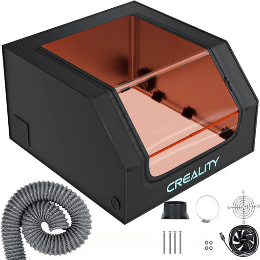 Creality Laser Engraver Enclosure, Fireproof and Dustproof Protective Cover with Exhaust Fan and Pipe, Fits for Most Laser Cutter, Insulates Against Smoke, Odor and Noise, Eye Protection 700x720x400mm