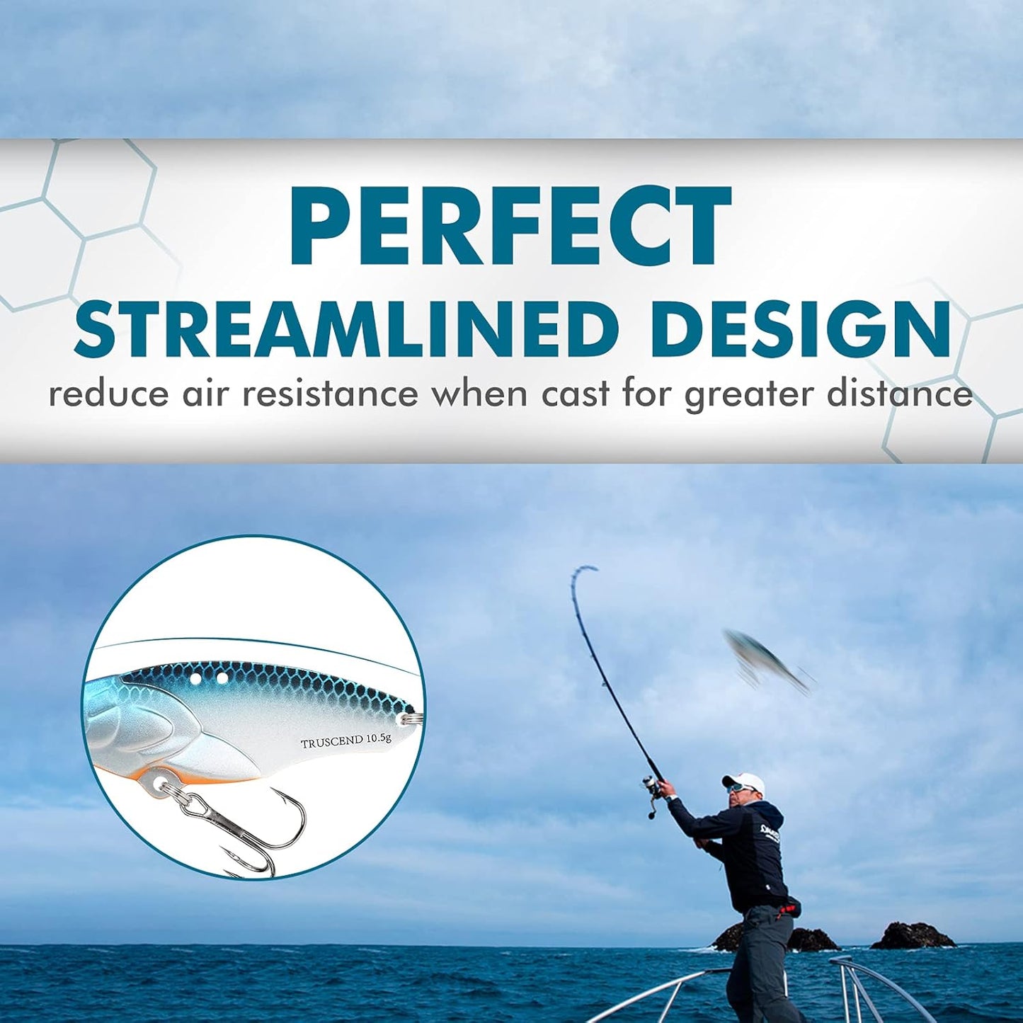 TRUSCEND Fishing Spinners with Unique Double Spoons, Nano-Plated Rooster Tail Fishing Lures with Copper Body & Blade, Great Action Blade Bait for Bass Trout Walleye, Freshwater Ice Fishing Jigs