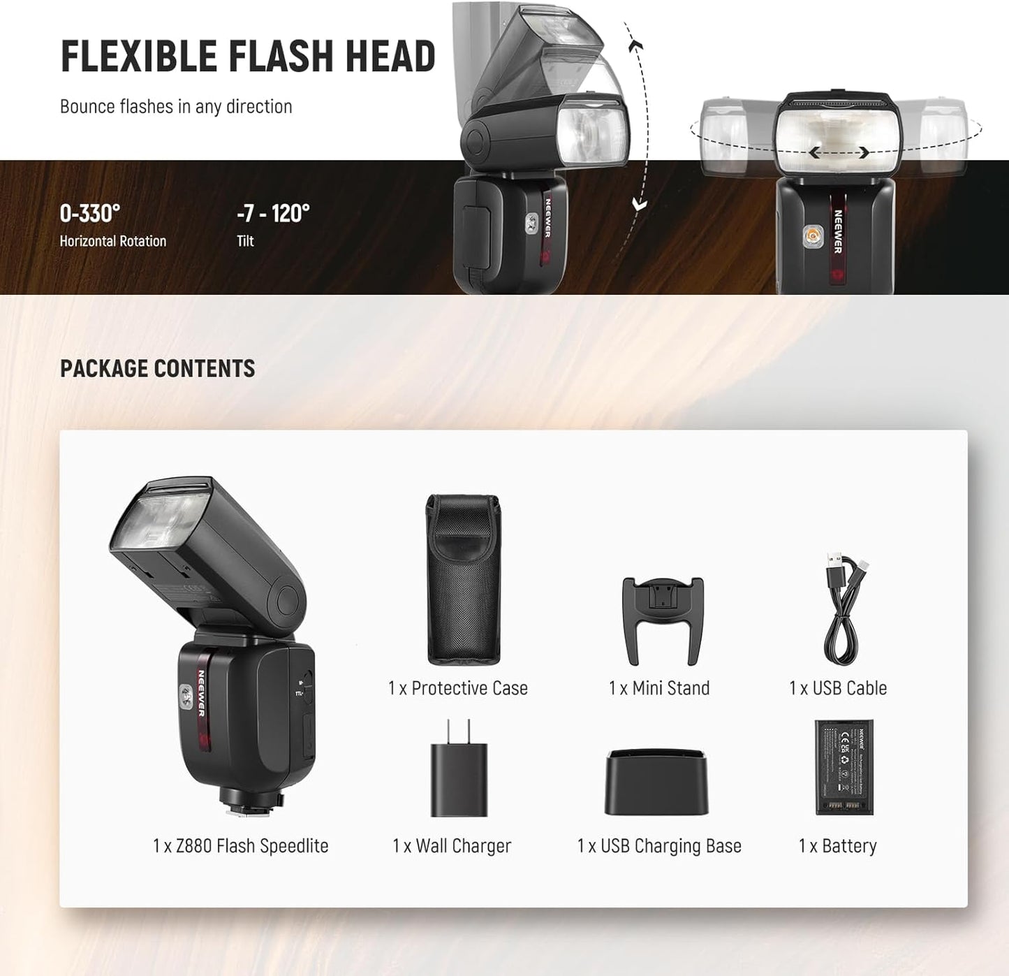 NEEWER Z880-C 2.4G 76Ws TTL Camera Flash Speedlite Compatible with Canon, Upgraded UI, Adjustable Modeling Lamp, TTL/M Quick Switch TCM Key, 1/8000s HSS 7.4V/2600mAh Battery 480 Full Power Flash