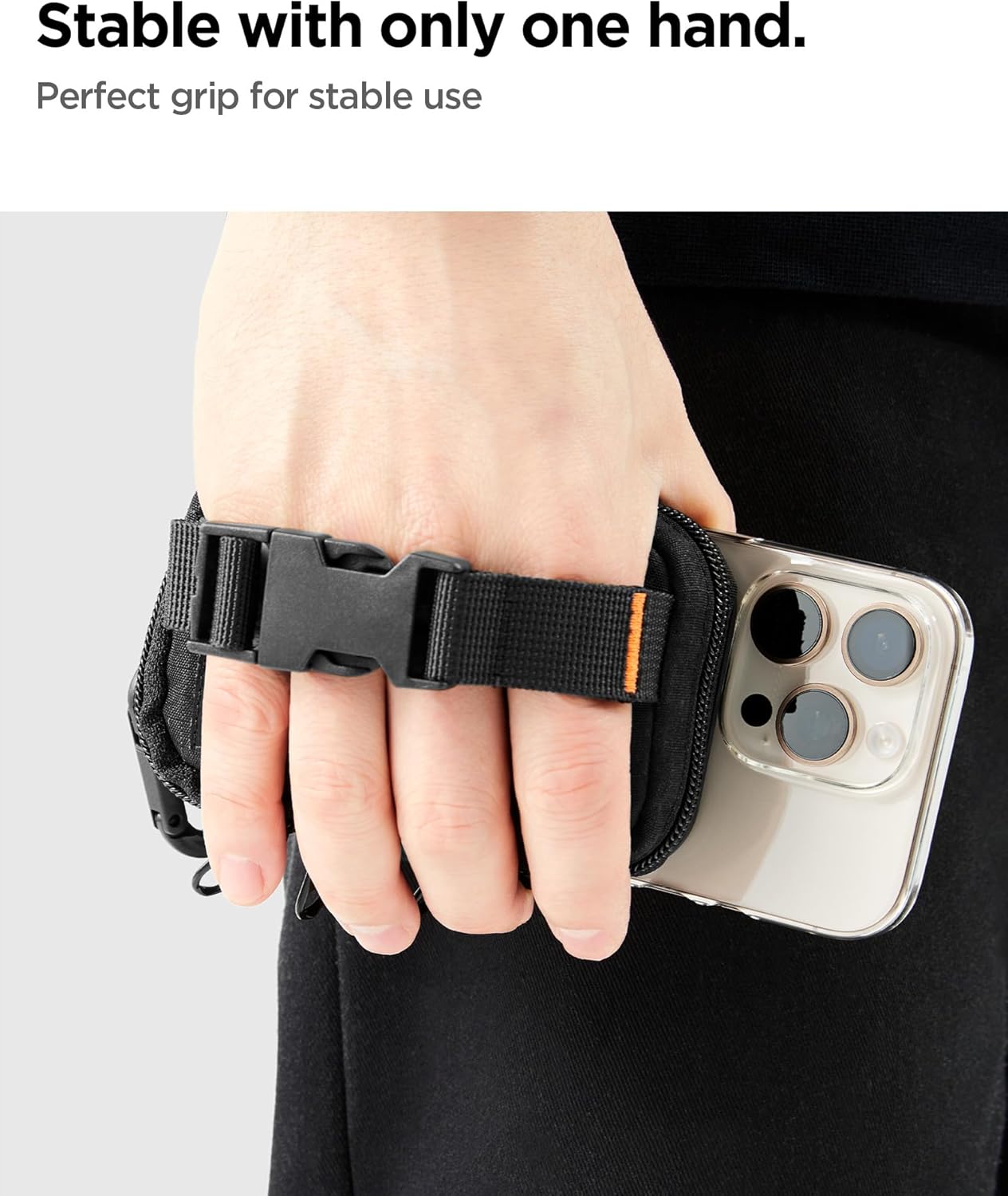Spigen Snap Zip (MagFit) Magnetic Pouch Organizer EDC Everyday Carry SSD Card Storage Holder Wallet Belt, Backpack Clip Designed for MagSafe Compatible with iPhone 16/15/14/13/12 Models - Black