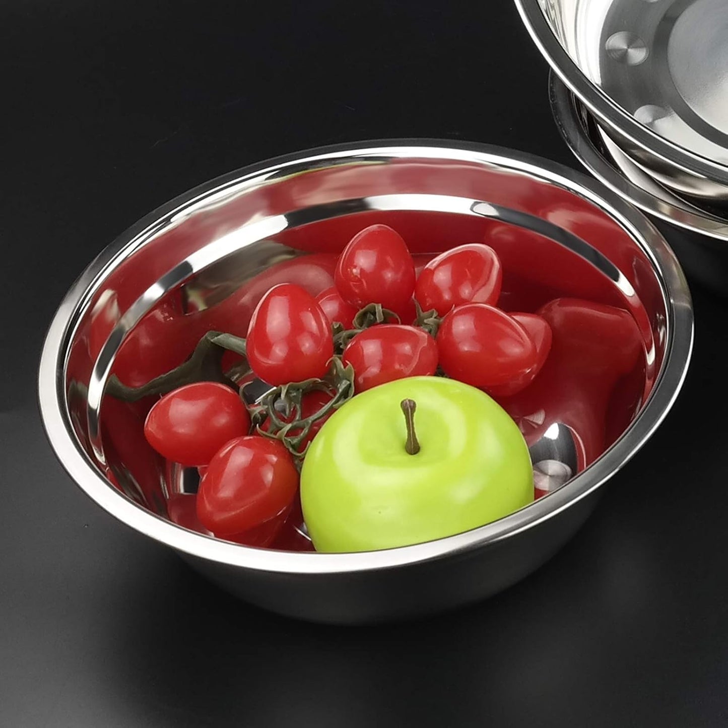 Callyne Stainless Steel Mixing Bowls, Set of 4 Metal Prep Bowls