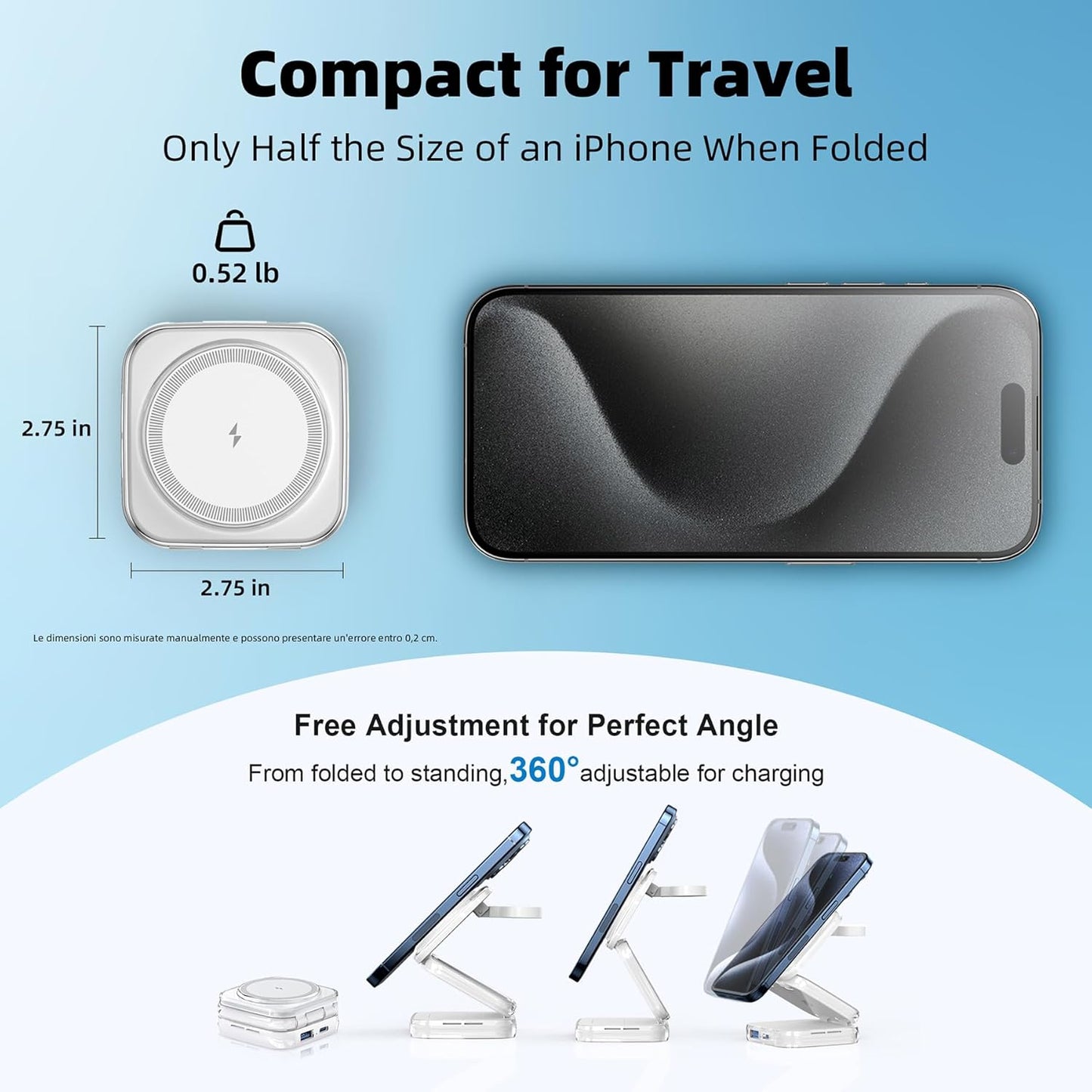 5-in-1 Wireless Charger for Magsafe, AC ISLAND Aluminum Travel Charging Station for Apple, 15W Snap Magnetic Multi Charging Stand Dock for iPhone 16/15/14/13 Apple Watch AirPods (with 35W GaN Adapter)