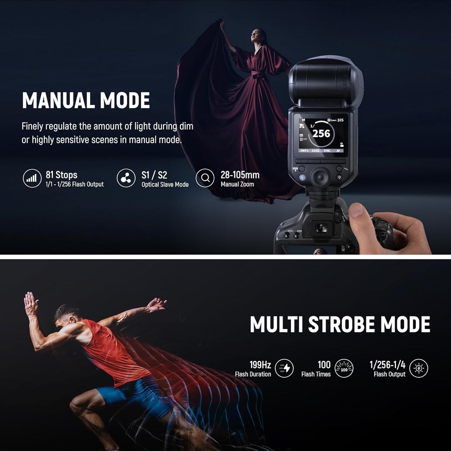 NEEWER Z2PRO-C 2.4G TTL Round Head Flash Speedlite Compatible with Canon, Wireless Compatible with Godox, Upgraded UI, 76Ws 1/8000s HSS, TTL/M TCM Switch, 7.2V/3000mAh Battery, 600 Full Power Flash