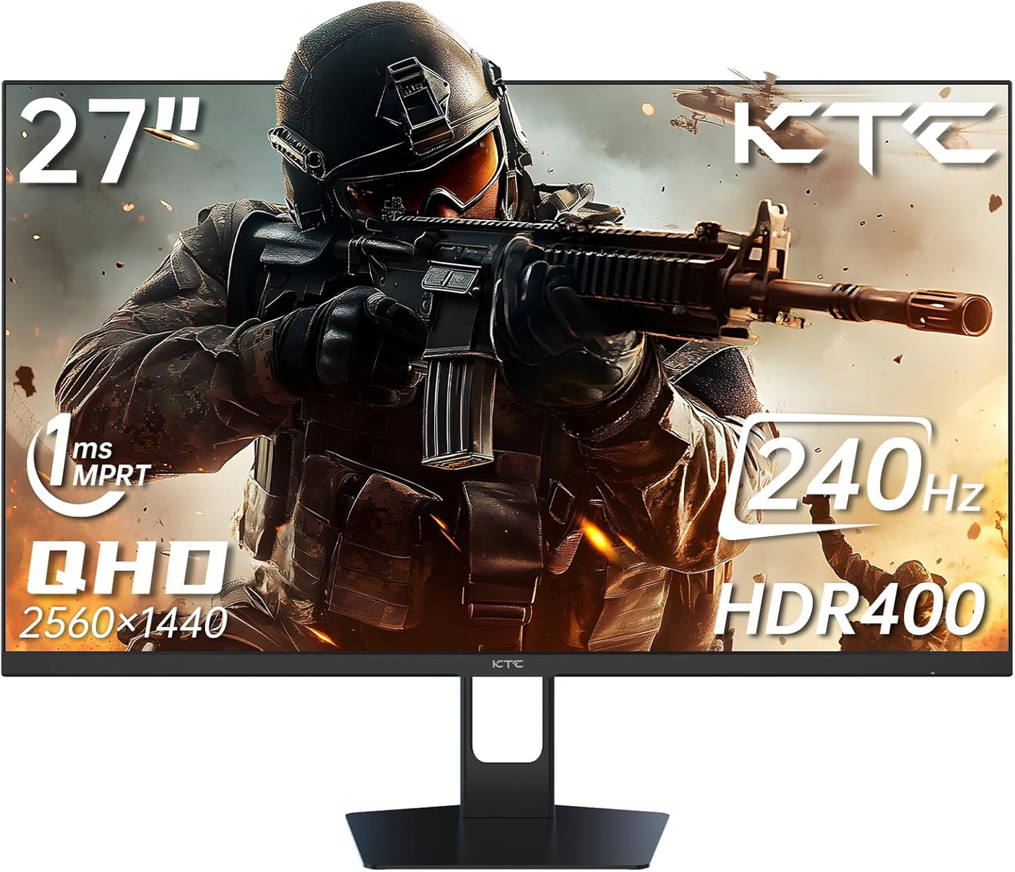 KTC 32 Inch 2K Computer Monitor, IPS 1440p Monitor with Ultra-Thin Bezels, HDR10, Freesync/G-sync, HDMI/DP Ports, Tilt Adjustable, Eyecare, Ideal for Business, Office, and Casual Gaming