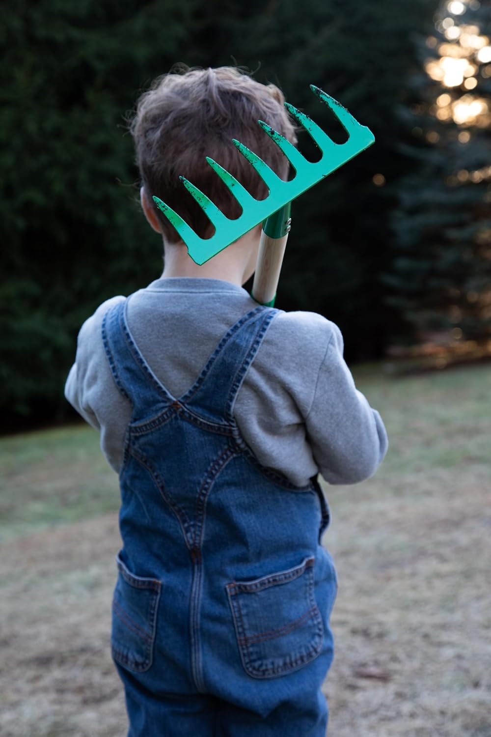 G & F Products 10018 JustForKids Kids Garden Tool Set Toy, Rake, Spade, Hoe and Leaf Rake, Reduced Size, 4-Piece