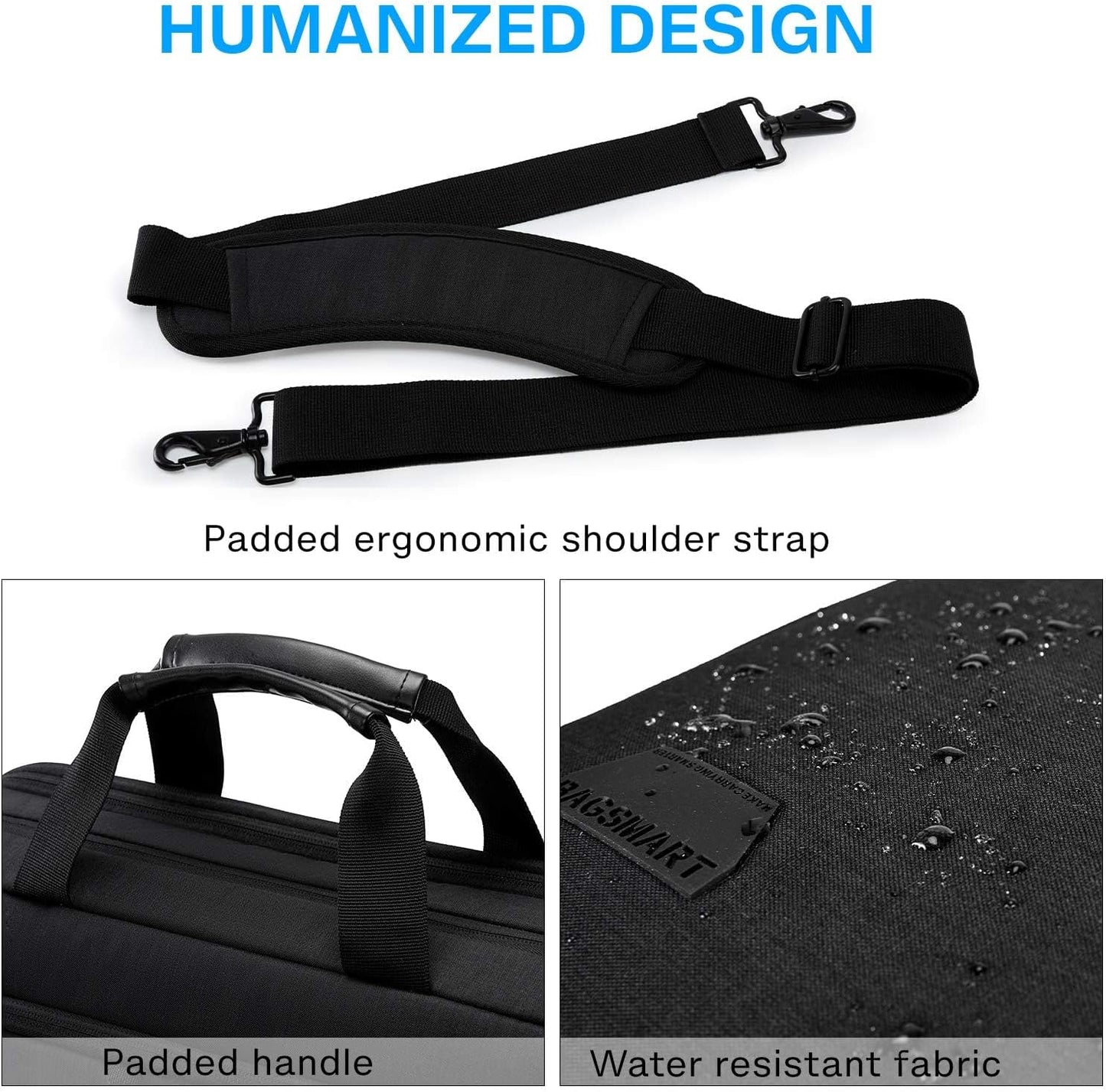 BAGSMART 17.3 Inch Laptop Bag, Expandable Computer Bag Laptop Briefcase Men Women Laptop Shoulder Bag