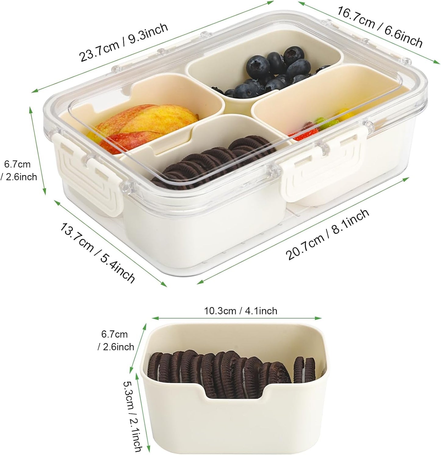 Purilite Select Clear Compartmentalized Snack Box