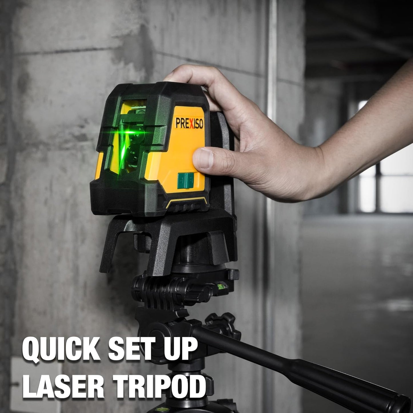 PREXISO Laser Level Self Leveling, 100 Ft Rechargeable & Selectable Green Cross Line Laser Level for Construction, Floor Tile, Home Renovation with Magnetic Pivoting Base, Target Plate & Portable Bag