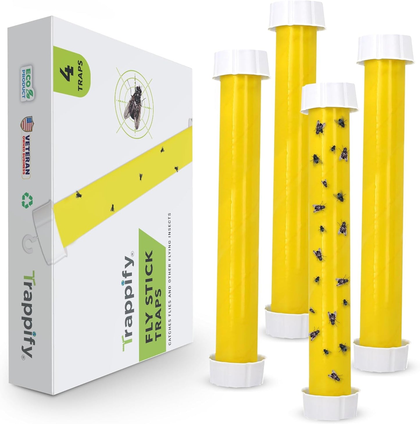 Trappify Hanging Fly Traps Outdoor: Fruit Fly Traps for Indoors | Fly Catcher, Gnat, Mosquito, & Flying Insect Catchers for Inside Home - Disposable Sticky Fly Trap for Indoor House Pest Control (2)