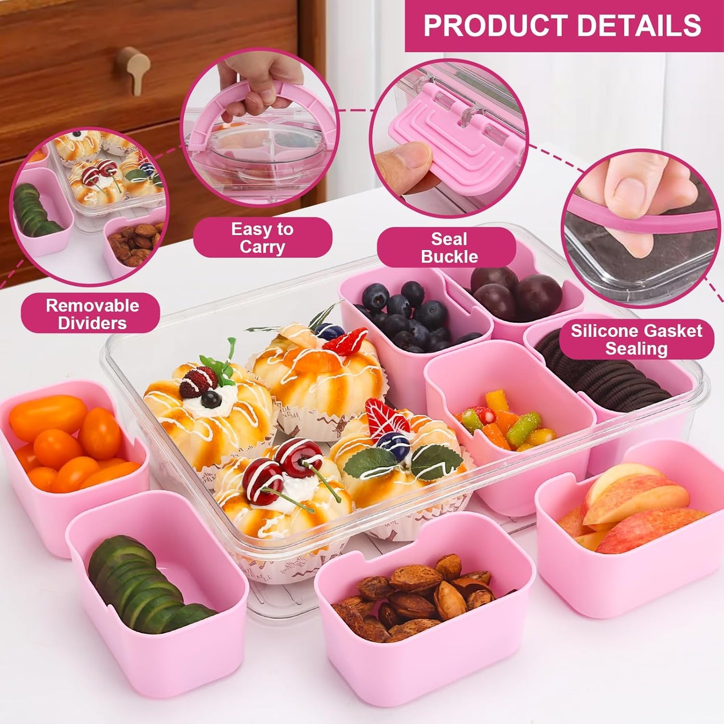 Purilite Select Clear Compartmentalized Snack Box