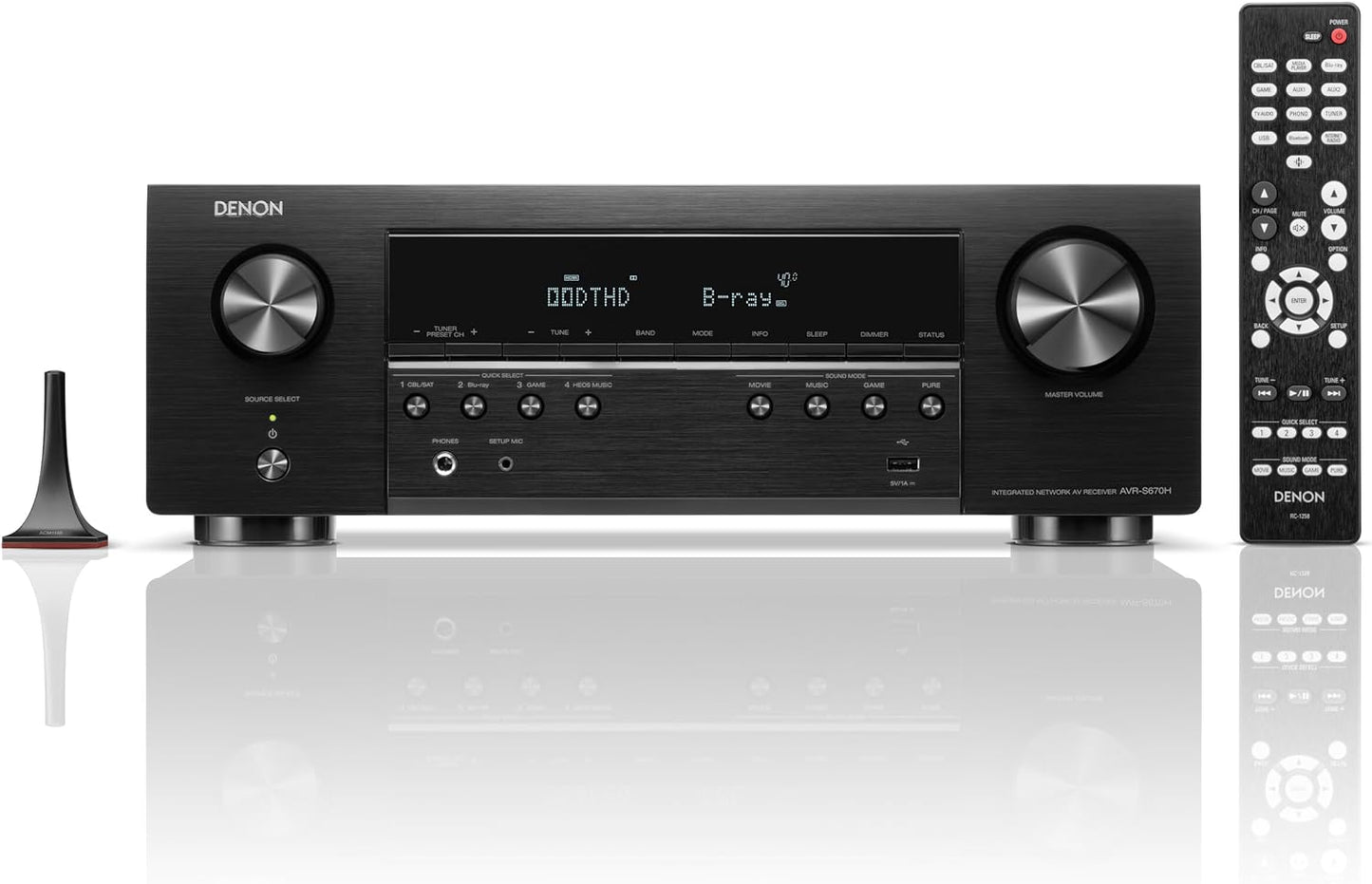 Denon AVR-S670H 5.2 Ch Home Theater Receiver - 8K UHD HDMI Receiver (75W X 5), Streaming via Built-in HEOS, Bluetooth & Wi-Fi, Dolby TrueHD, Dolby Pro Logic II & DTS HD Surround Sound