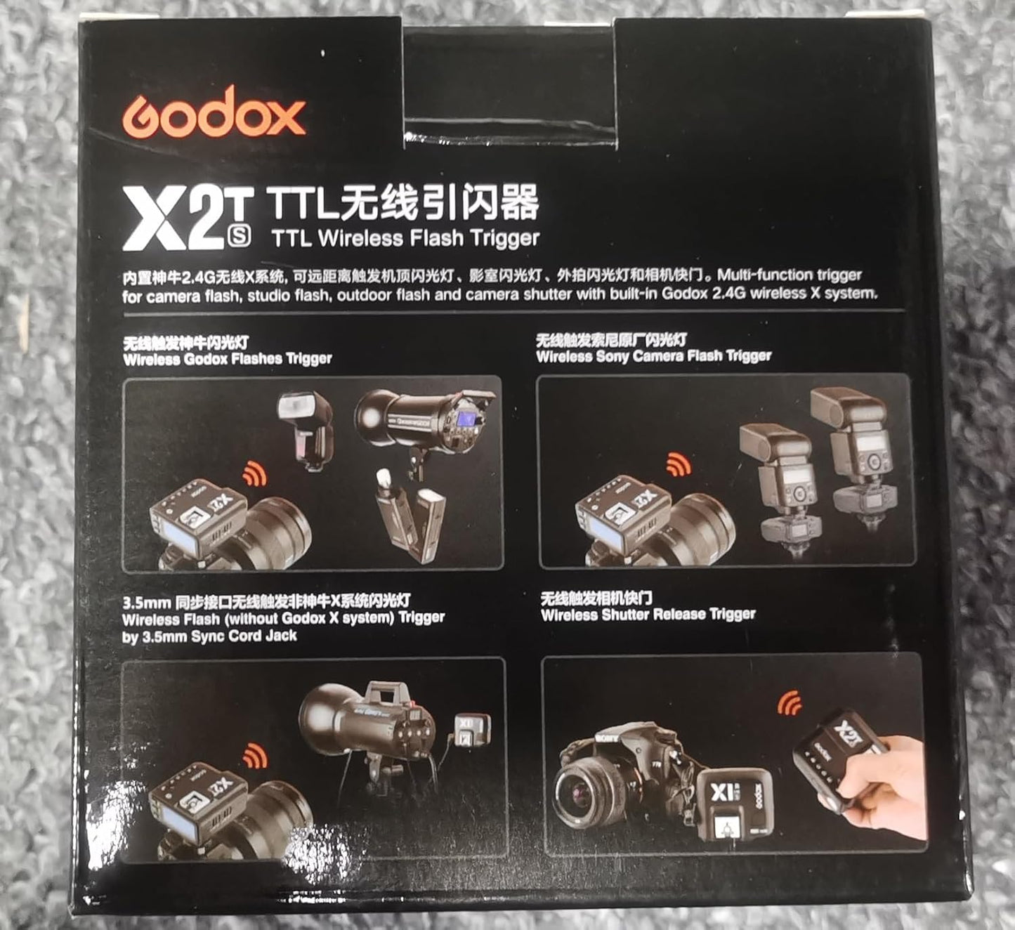 Godox X2T-S TTL Wireless Flash Trigger for Sony, 1/8000s HSS, Bluetooth Connection Supports iOS/Android App Controller, TCM Function, 5 Separate Group Buttons, New Hotshoe Locking, New AF Assist Light