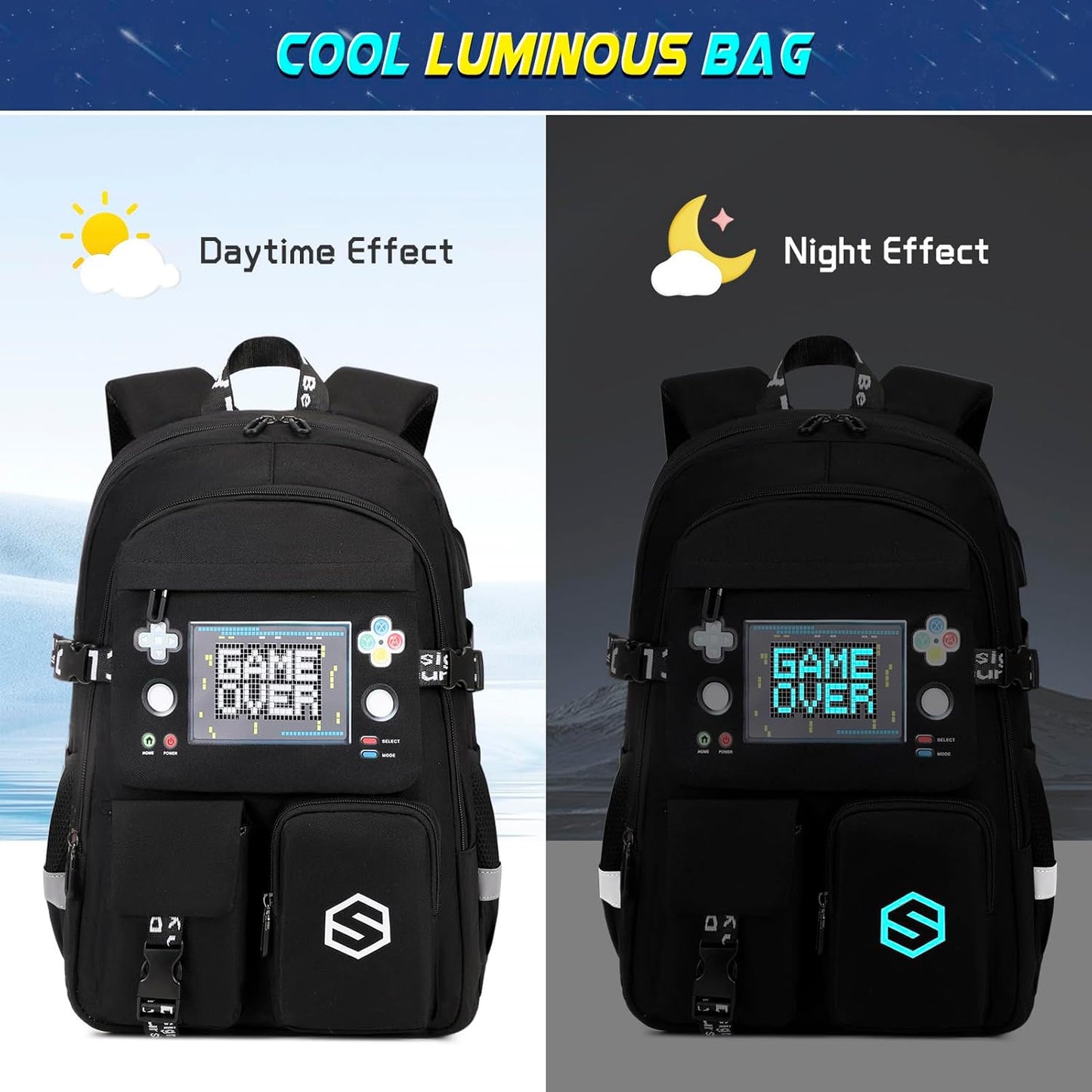 Scothen Cool Luminous School Backpacks for Boys