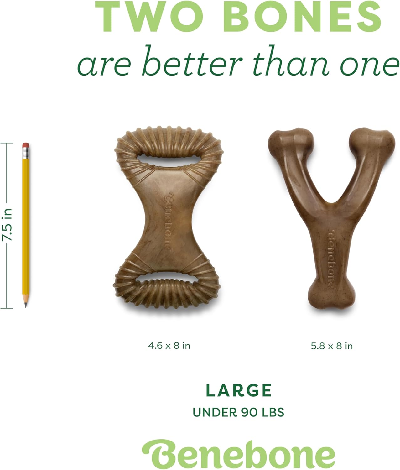 Benebone 4-Pack Durable Dog Chew Toys for Aggressive Chewers, Real Flavors, Made in USA, Medium