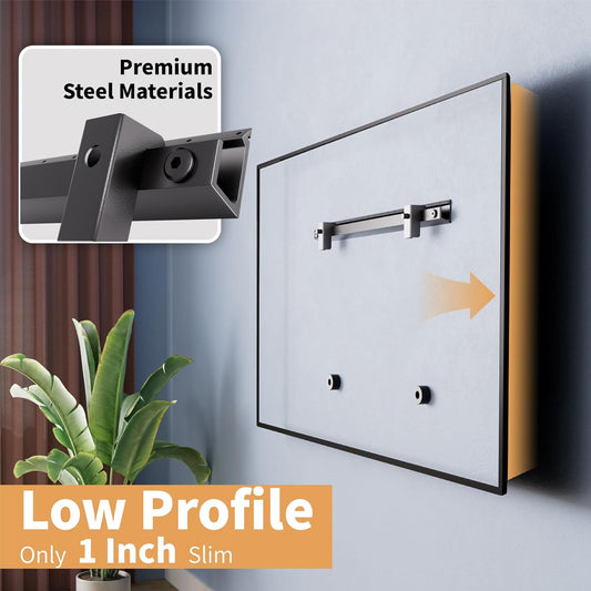AENTGIU Studless TV Wall Mount, No Drill Drywall TV Bracket Hanger for 32-75 inch Flat Screen TVs, No Anchors, No Stud, Heavy Duty, Easy Install with All Hardware Included - PuriLite