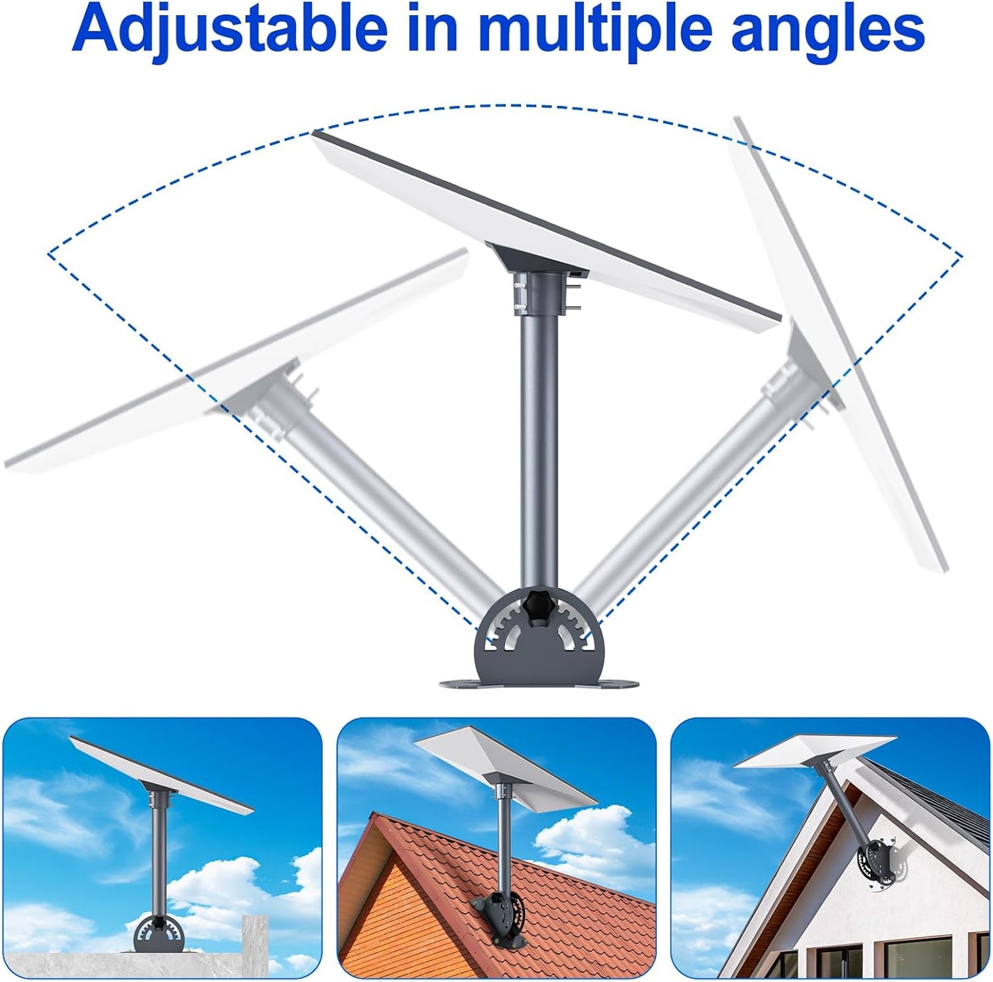 Starlink Gen 3 Mount, 180° Adjustable Starlink Mounting Kit, Heavy Duty Pivot Starlink Roof Mount, Starlink Pole Mount for Gen 3, Starlink Mount with Starlink Gen 3 Pipe Adapter