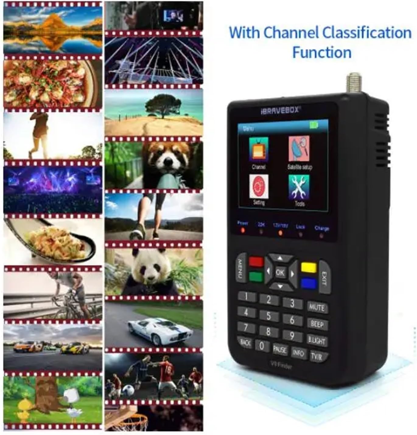 V9 Finder Supports H.265 Satellite Finder LCD Digital Satellite Signal Finder Meter Satfinder Vs Satlink Ws 6933(Yellow)