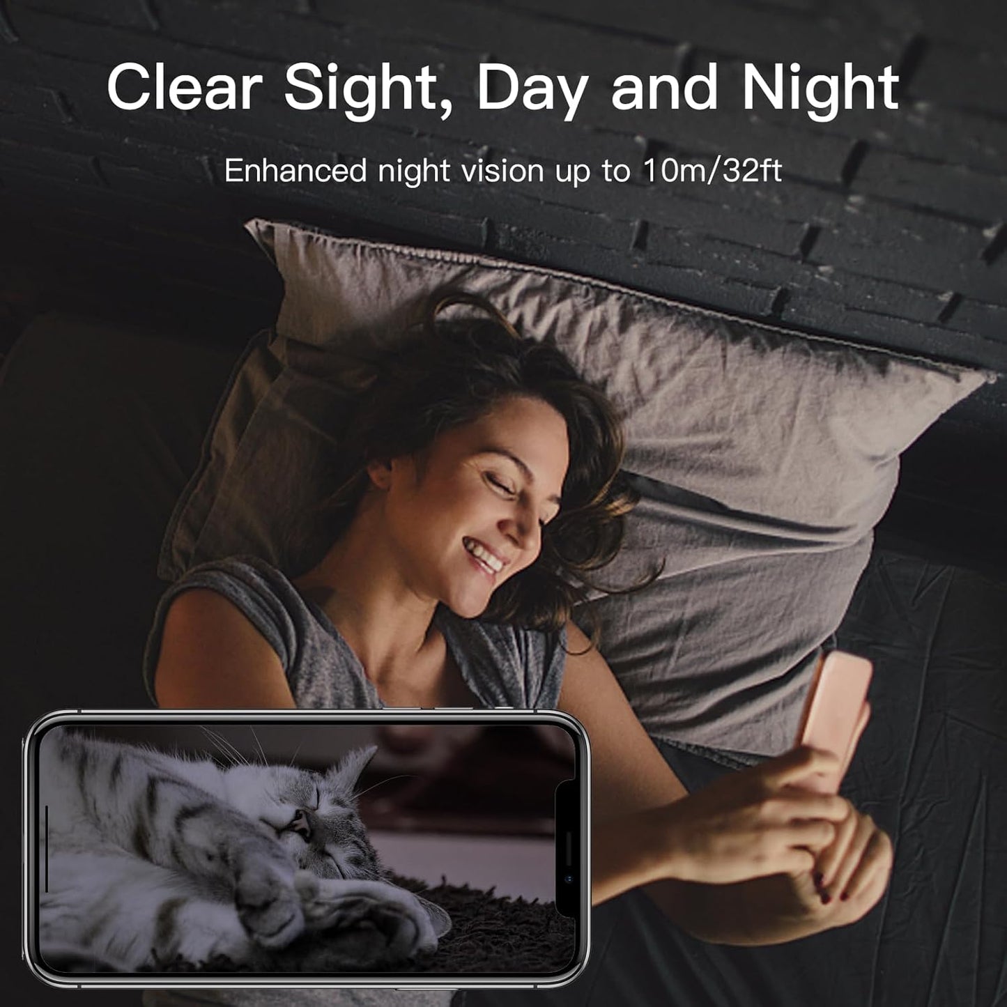 360° View 2K Pet Camera with Phone App, Indoor Security Camera, P2T Baby Monitor, Pan/Tilt, Motion & Sound Detection, Night Vision,Two-Way Audio, Works with Alexa