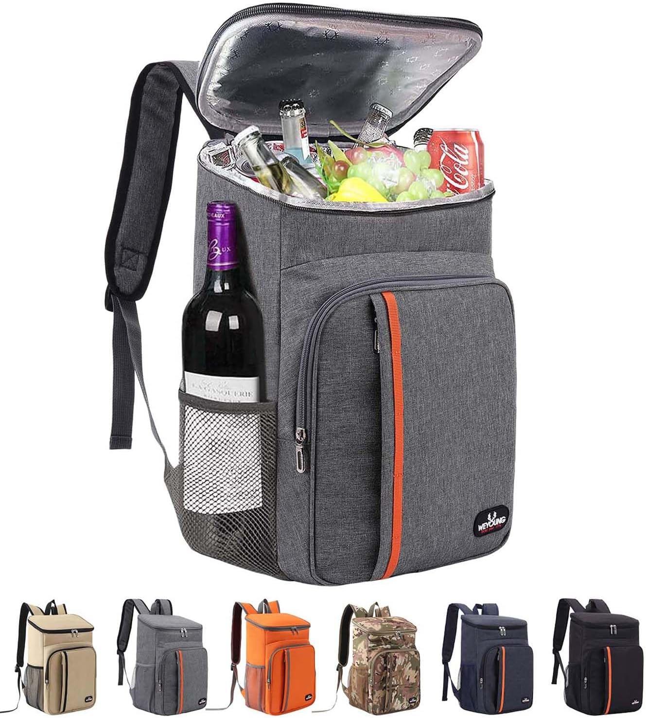 Bagtopia Camping Cooler Backpack 25 Cans, Leak Proof Insulated Thermal Bag, Beach Travel Picnic Lunch Backpack for Men Women