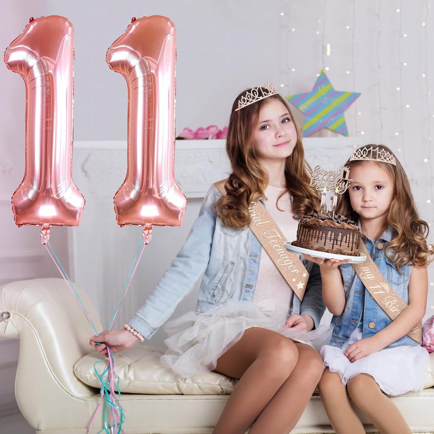 65th Birthday Decorations for Women, Including 65th Birthday Sash and Crown, Cake Topper and Candles, Number Balloons Rose Gold, 65 Year Old Gifts for Women